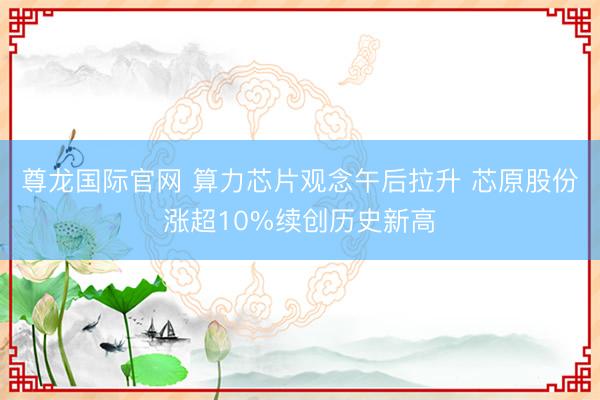 尊龙国际官网 算力芯片观念午后拉升 芯原股份涨超10%续创历史新高