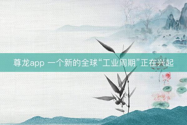 尊龙app 一个新的全球“工业周期”正在兴起