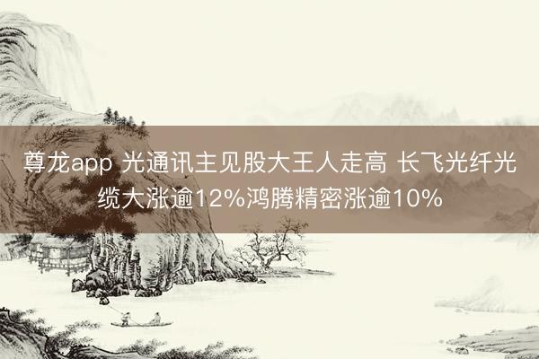 尊龙app 光通讯主见股大王人走高 长飞光纤光缆大涨逾12%鸿腾精密涨逾10%