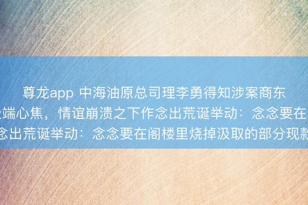 尊龙app 中海油原总司理李勇得知涉案商东谈主被留置后，感到极端心焦，情谊崩溃之下作念出荒诞举动：念念要在阁楼里烧掉汲取的部分现款