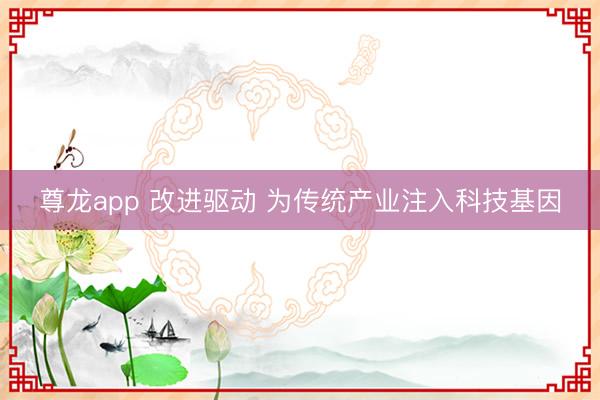 尊龙app 改进驱动 为传统产业注入科技基因