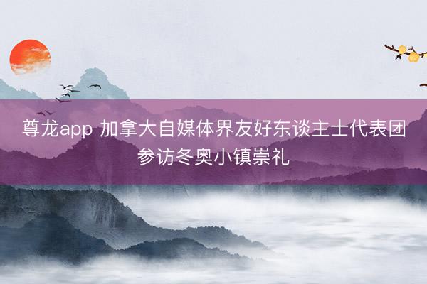 尊龙app 加拿大自媒体界友好东谈主士代表团参访冬奥小镇崇礼