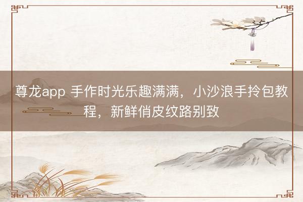 尊龙app 手作时光乐趣满满，小沙浪手拎包教程，新鲜俏皮纹路别致