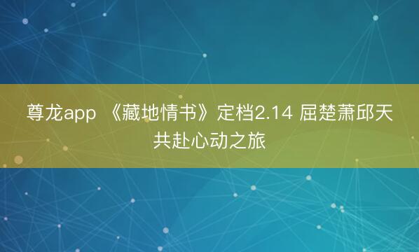 尊龙app 《藏地情书》定档2.14 屈楚萧邱天共赴心动之旅