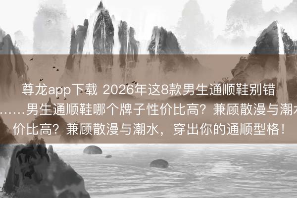 尊龙app下载 2026年这8款男生通顺鞋别错过！骆驼/斯凯奇/斐乐……男生通顺鞋哪个牌子性价比高？兼顾散漫与潮水，穿出你的通顺型格！