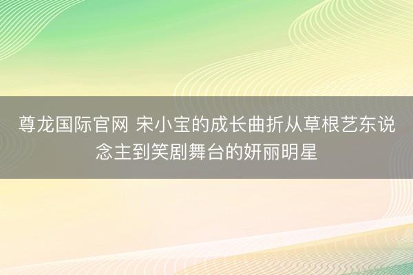 尊龙国际官网 宋小宝的成长曲折从草根艺东说念主到笑剧舞台的妍丽明星