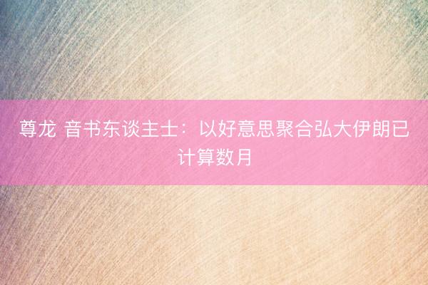 尊龙 音书东谈主士：以好意思聚合弘大伊朗已计算数月