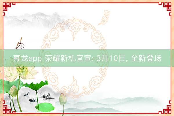 尊龙app 荣耀新机官宣: 3月10日, 全新登场