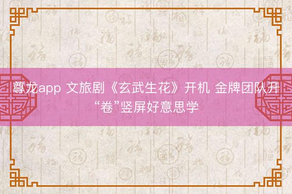 尊龙app 文旅剧《玄武生花》开机 金牌团队开“卷”竖屏好意思学