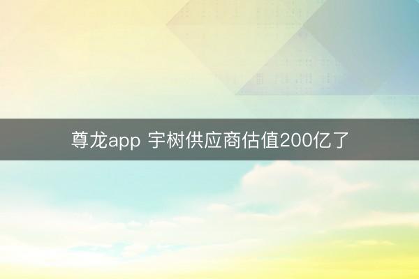 尊龙app 宇树供应商估值200亿了