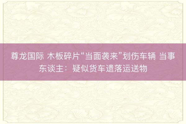 尊龙国际 木板碎片“当面袭来”划伤车辆 当事东谈主:疑似货车遗落运送物