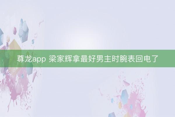 尊龙app 梁家辉拿最好男主时腕表回电了