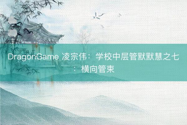 DragonGame 凌宗伟：学校中层管默默慧之七：横向管束