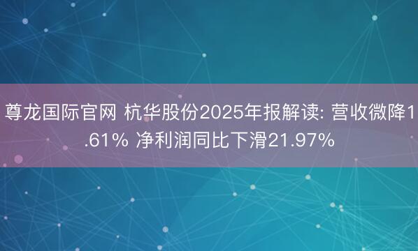 尊龙国际官网 杭华股份2025年报解读: 营收微降1.61% 净利润同比下滑21.97%