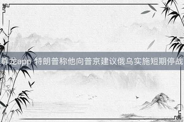 尊龙app 特朗普称他向普京建议俄乌实施短期停战