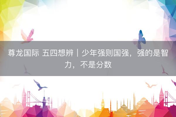 尊龙国际 五四想辨｜少年强则国强，强的是智力，不是分数