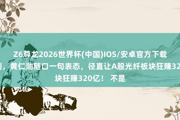 Z6尊龙2026世界杯(中国)IOS/安卓官方下载 谁能念念到,黄仁勋随口一句表态,径直让A股光纤板块狂赚320亿! 不是