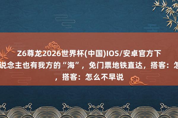 Z6尊龙2026世界杯(中国)IOS/安卓官方下载 成齐东说念主也有我方的“海”,免门票地铁直达,搭客:怎么不早说