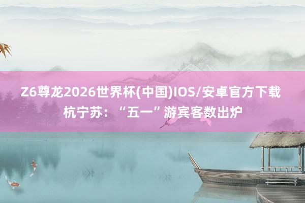 Z6尊龙2026世界杯(中国)IOS/安卓官方下载 杭宁苏:“五一”游宾客数出炉