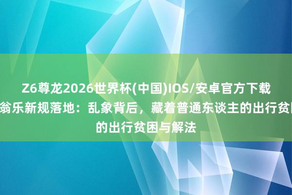 Z6尊龙2026世界杯(中国)IOS/安卓官方下载 2026老翁乐新规落地:乱象背后,藏着普通东谈主的出行贫困与解法