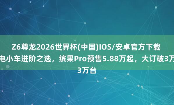 Z6尊龙2026世界杯(中国)IOS/安卓官方下载 纯电小车进阶之选,缤果Pro预售5.88万起,大订破3万台