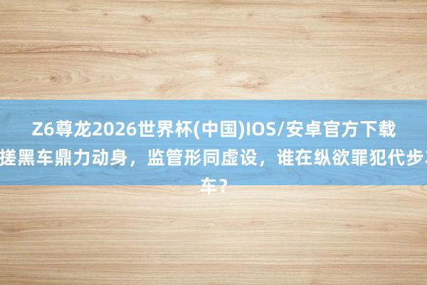 Z6尊龙2026世界杯(中国)IOS/安卓官方下载 手搓黑车鼎力动身,监管形同虚设,谁在纵欲罪犯代步车?