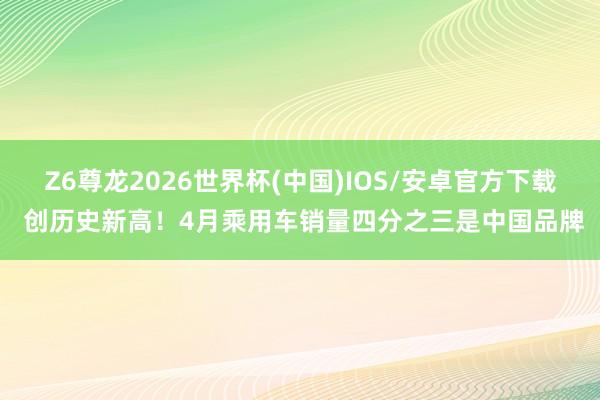 Z6尊龙2026世界杯(中国)IOS/安卓官方下载 创历史新高!4月乘用车销量四分之三是中国品牌