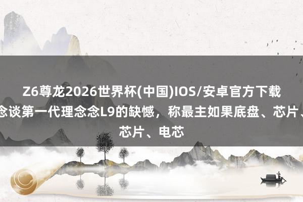 Z6尊龙2026世界杯(中国)IOS/安卓官方下载 李念念谈第一代理念念L9的缺憾,称最主如果底盘、芯片、电芯