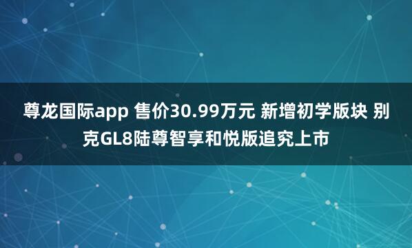 尊龙国际app 售价30.99万元 新增初学版块 别克GL8陆尊智享和悦版追究上市