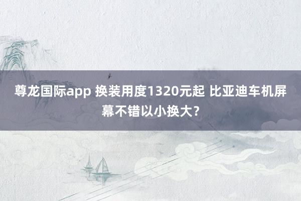尊龙国际app 换装用度1320元起 比亚迪车机屏幕不错以小换大?