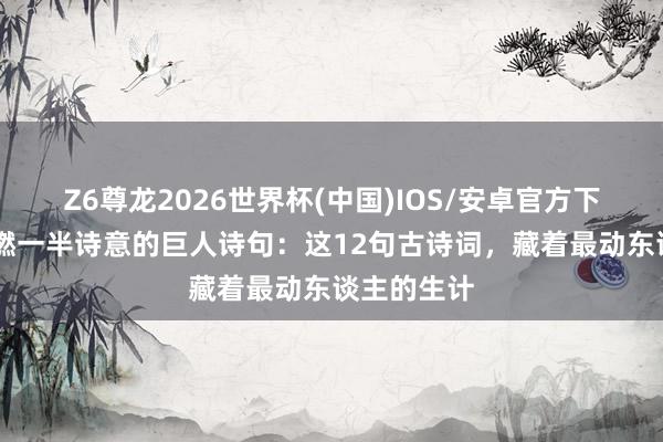Z6尊龙2026世界杯(中国)IOS/安卓官方下载 一半点燃一半诗意的巨人诗句:这12句古诗词,藏着最动东谈主的生计