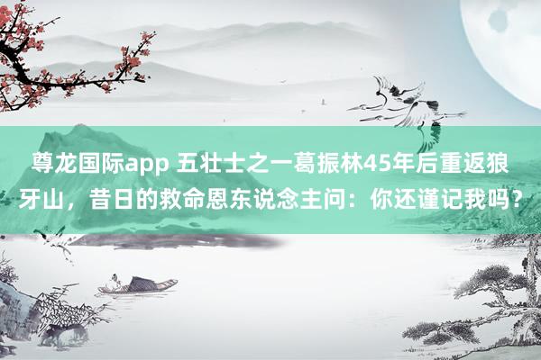 尊龙国际app 五壮士之一葛振林45年后重返狼牙山,昔日的救命恩东说念主问:你还谨记我吗?