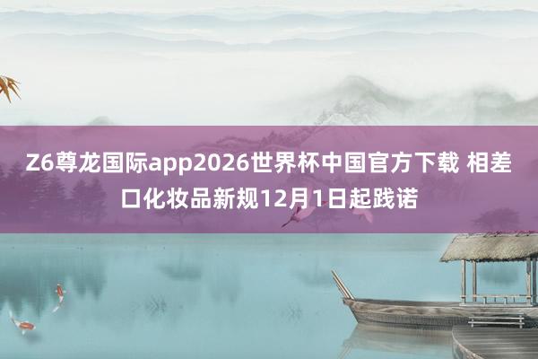 Z6尊龙国际app2026世界杯中国官方下载 相差口化妆品新规12月1日起践诺
