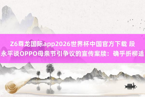 Z6尊龙国际app2026世界杯中国官方下载 段永平谈OPPO母亲节引争议的宣传案牍:确乎折柳适