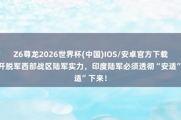 Z6尊龙2026世界杯(中国)IOS/安卓官方下载 靠近开脱军西部战区陆军实力，印度陆军必须透彻“安适”下来！