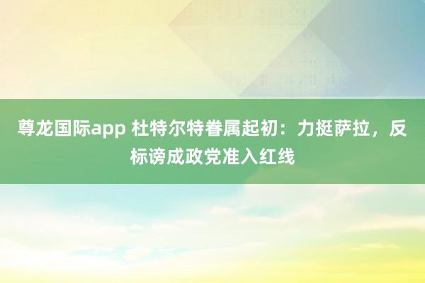 尊龙国际app 杜特尔特眷属起初:力挺萨拉,反标谤成政党准入红线