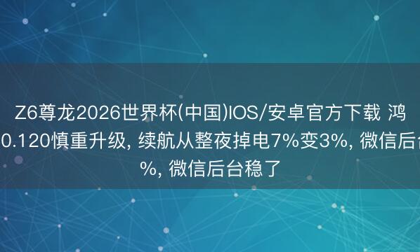 Z6尊龙2026世界杯(中国)IOS/安卓官方下载 鸿蒙6.1.0.120慎重升级, 续航从整夜掉电7%变3%, 微信后台稳了