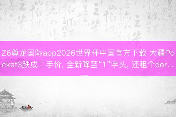 Z6尊龙国际app2026世界杯中国官方下载 大疆Pocket3跌成二手价, 全新降至“1”字头, 还租个der…
