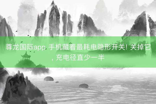 尊龙国际app 手机藏着最耗电隐形开关! 关掉它, 充电径直少一半
