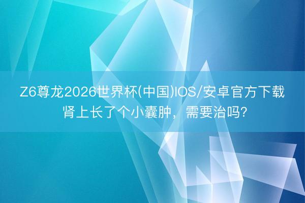 Z6尊龙2026世界杯(中国)IOS/安卓官方下载 肾上长了个小囊肿,需要治吗?