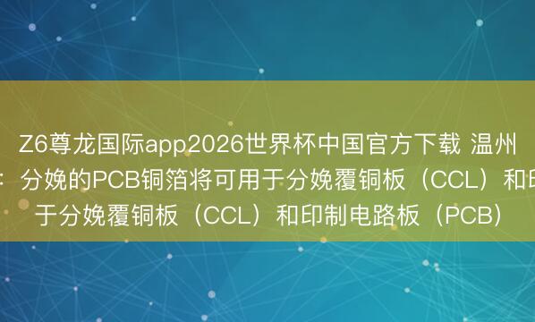 Z6尊龙国际app2026世界杯中国官方下载 温州宏丰(300283.SZ):分娩的PCB铜箔将可用于分娩覆铜板(CCL)和印制电路板(PCB)