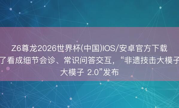 Z6尊龙2026世界杯(中国)IOS/安卓官方下载 数秒内罢了看成细节会诊、常识问答交互,“非遗技击大模子 2.0”发布