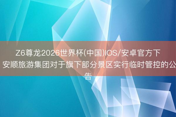 Z6尊龙2026世界杯(中国)IOS/安卓官方下载 安顺旅游集团对于旗下部分景区实行临时管控的公告