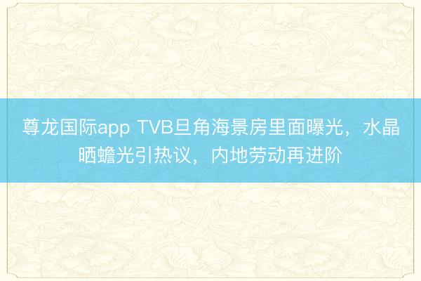 尊龙国际app TVB旦角海景房里面曝光,水晶晒蟾光引热议,内地劳动再进阶