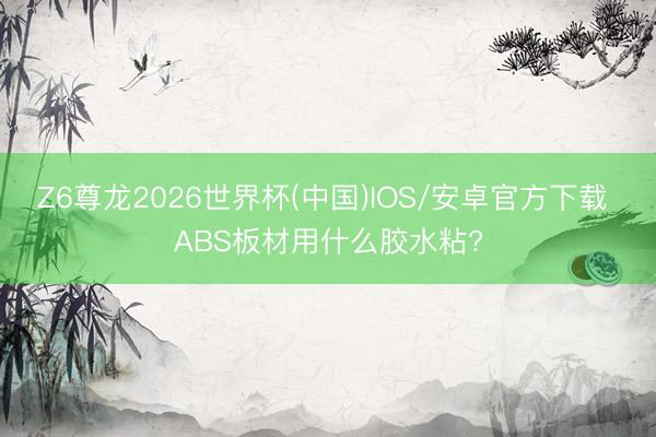Z6尊龙2026世界杯(中国)IOS/安卓官方下载 ABS板材用什么胶水粘?