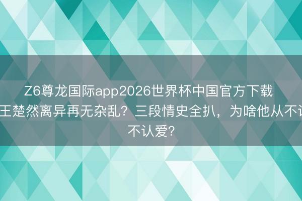 Z6尊龙国际app2026世界杯中国官方下载 杨洋王楚然离异再无杂乱?三段情史全扒,为啥他从不认爱?
