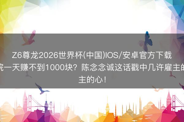 Z6尊龙2026世界杯(中国)IOS/安卓官方下载 影院一天赚不到1000块？陈念念诚这话戳中几许雇主的心！