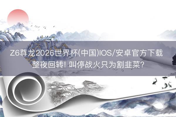 Z6尊龙2026世界杯(中国)IOS/安卓官方下载 整夜回转! 叫停战火只为割韭菜?