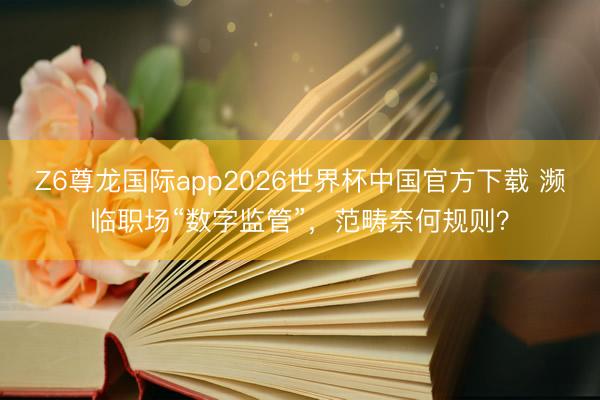 Z6尊龙国际app2026世界杯中国官方下载 濒临职场“数字监管”,范畴奈何规则?