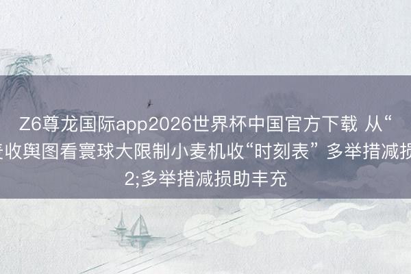 Z6尊龙国际app2026世界杯中国官方下载 从“三夏”麦收舆图看寰球大限制小麦机收“时刻表” 多举措减损助丰充